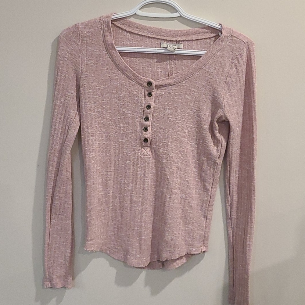 FOREVER 21 heathered pink long sleeve